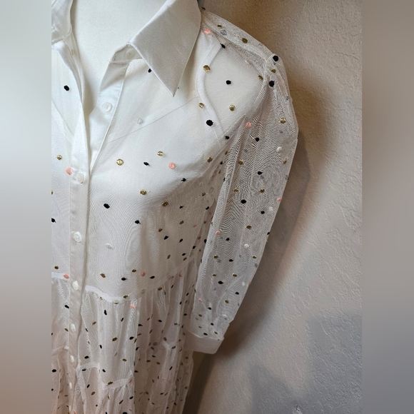 English Factory White Ruffled Tiered Dress Size S - Picture 10 of 14